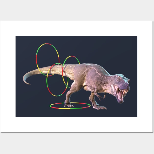 T Rex Hula Hoop Wall Art by vonHobo